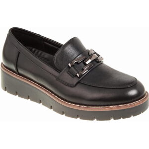 Adams Δερμάτινα Γυναικεία Loafers Μαύρα