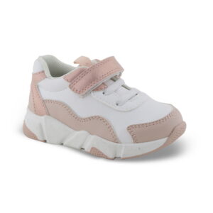 Zak Παιδικό Sneaker Λευκό-Ροζ με Velcro