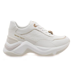 Renato Garini Γυναικείο Sneaker Λευκό με Χρυσές Λεπτομέρειες