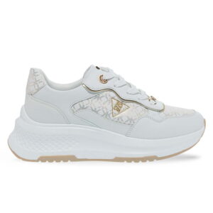 Renato Garini Γυναικεία Sneakers Λευκά με Χρυσές Λεπτομέρειες